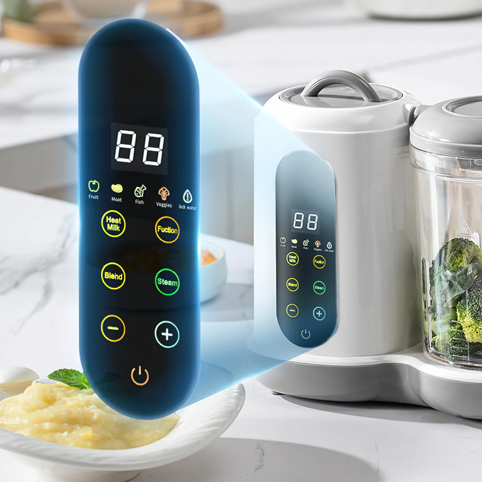 Robot de cocina para beber, cocina de vapor, batidora, gran capacidad 400 ml, pequeñas macetas para bebé hechos en casa, licuadora de bebida, limpieza automática, pantalla táctil, para mezclar y