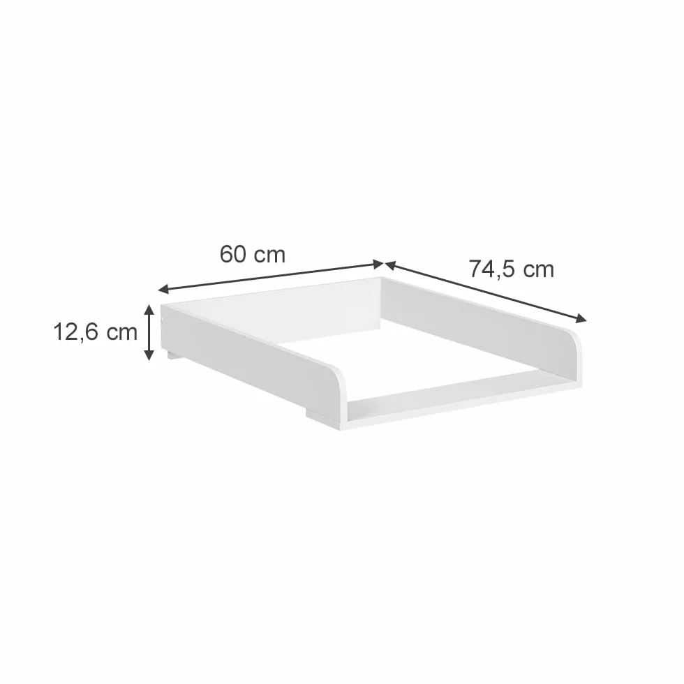 Vicco Adaptador para Cambiar pañales Viktor, Blanco, 60 x 74.5 cm, Apto para Montaje sobre Lavadora o cómoda
