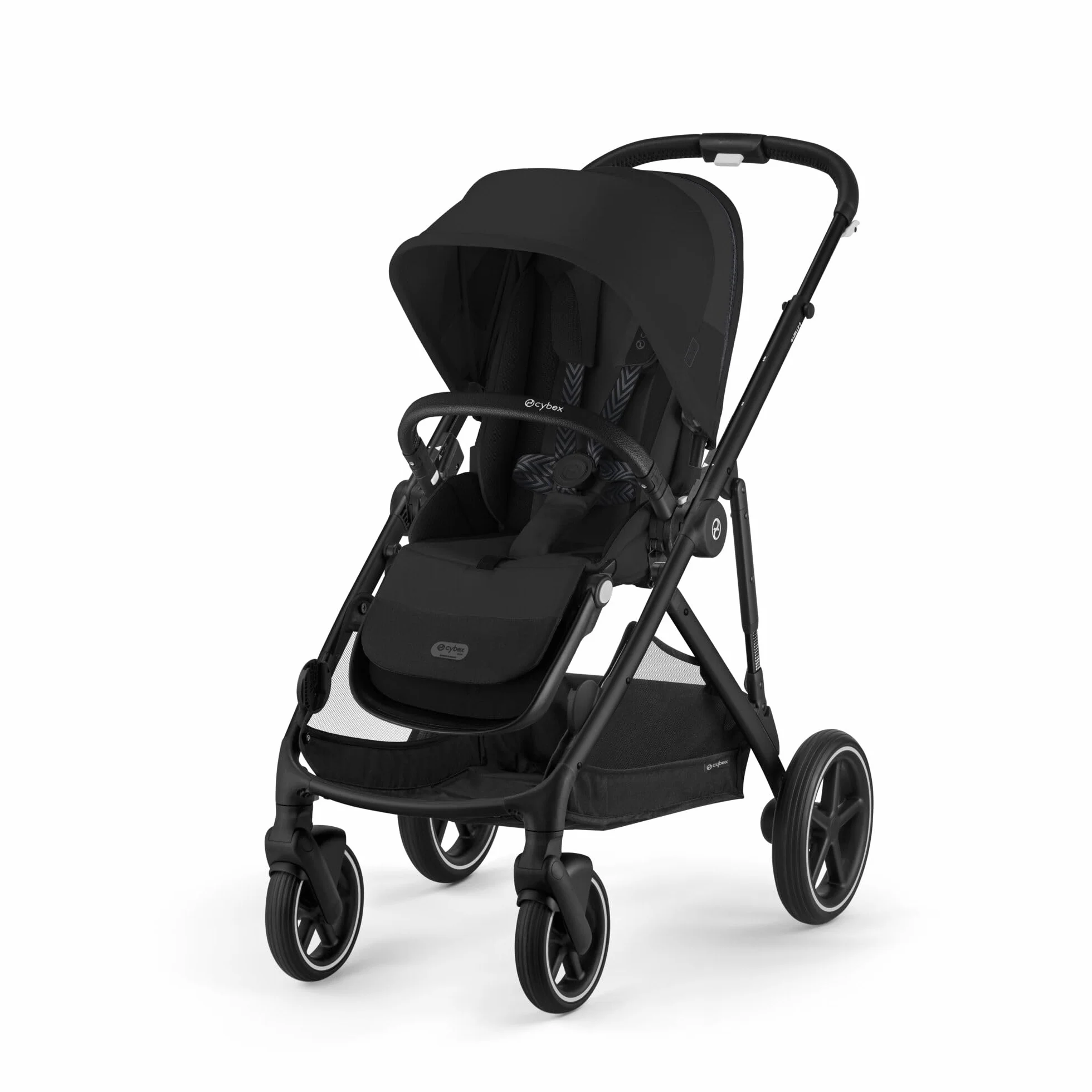 CYBEX Cochecito dorado GAZELLE S, Desde el nacimiento hasta los 4 años aprox., Máx. 22 kg (modo individual) / 2x 22 kg (modo Dúo), Sistema todo en 1 con 20+ configuraciones, Moon Black