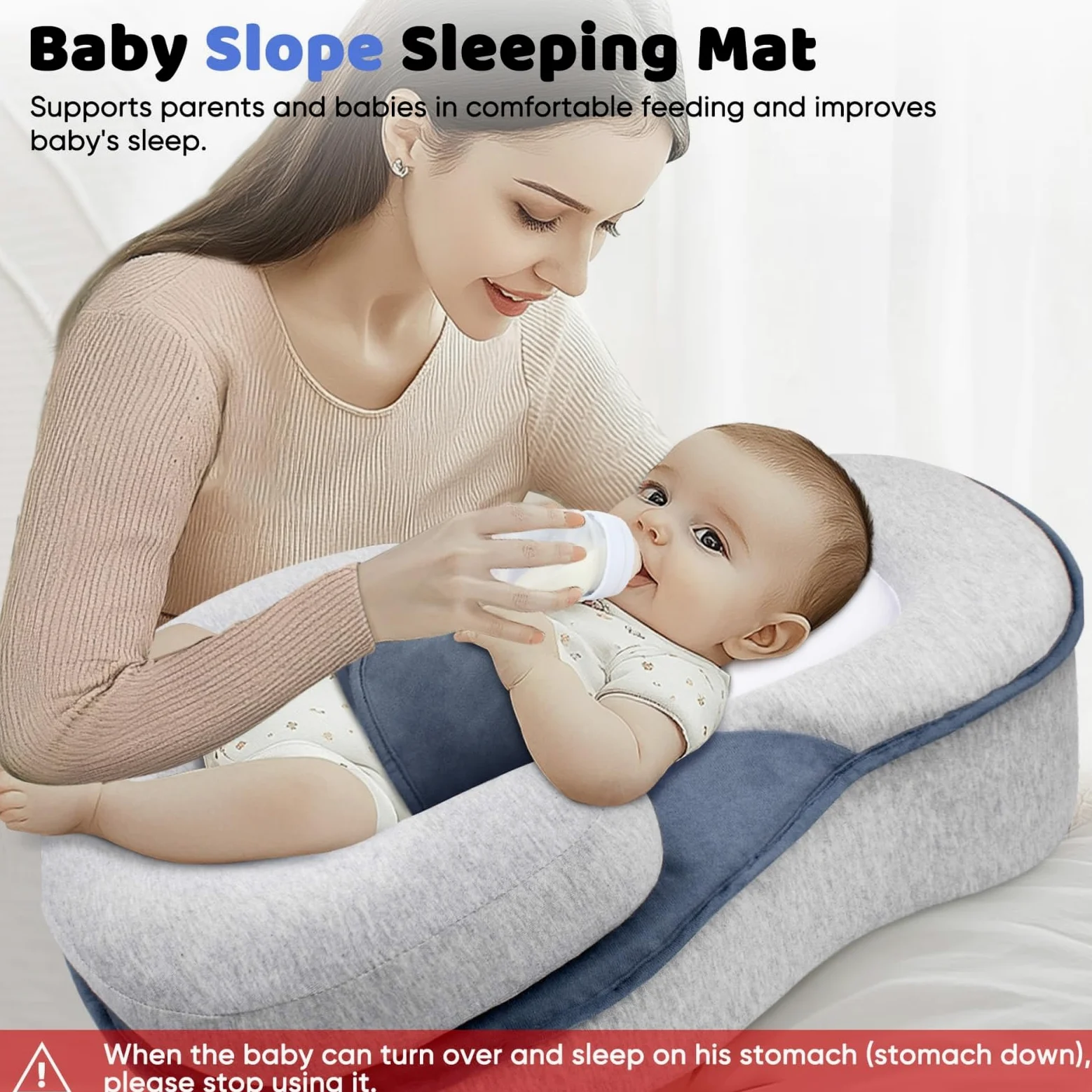 Almohada de cuña para bebé 2025, antirreflujo, Ajustable para Lactancia Materna y biberón, Reduce regurgitaciones y atragantamientos.