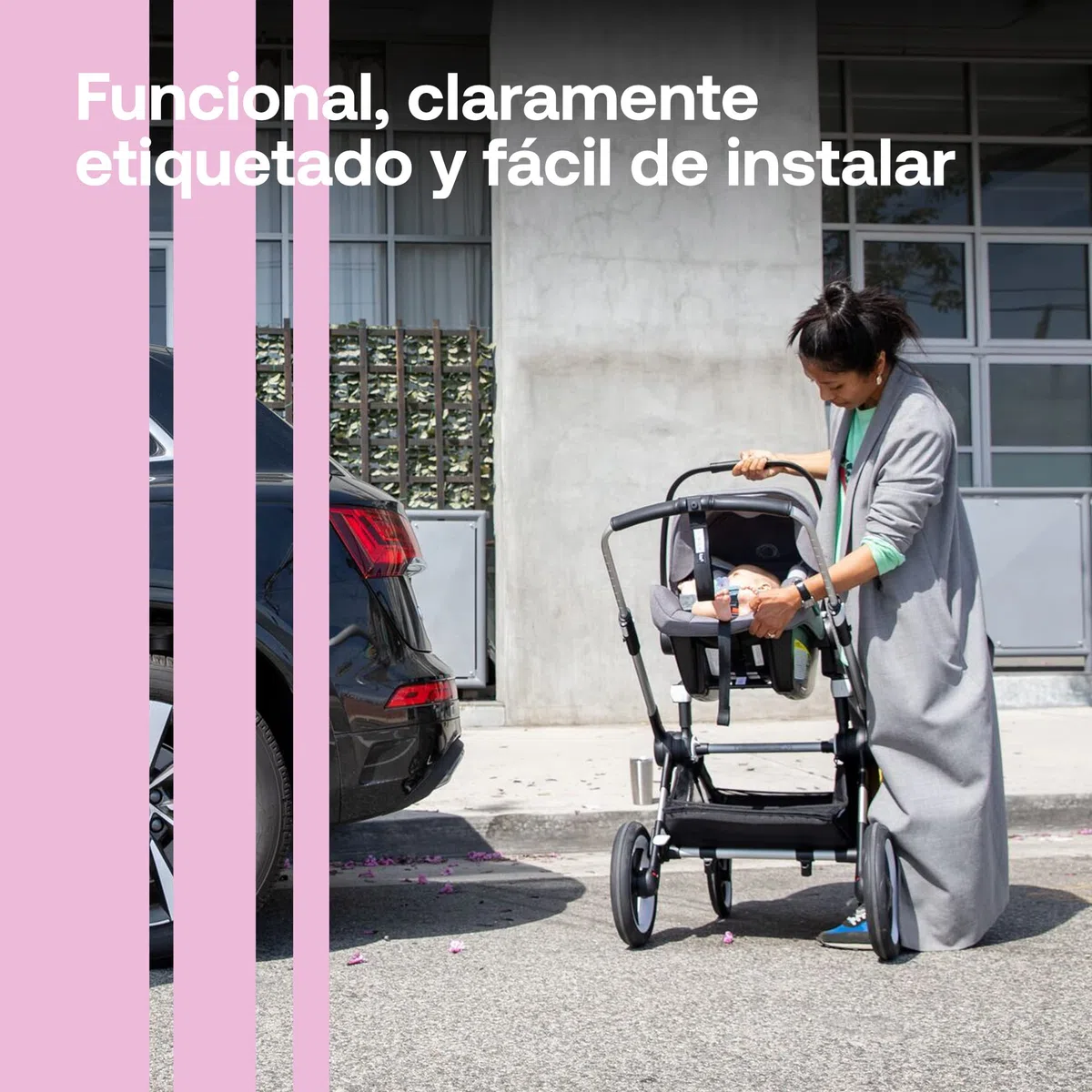 Bugaboo Adaptador de Silla de Coche para Donkey, Donkey 2 y 3, Mono y Duo, compatible con Sillas de coche Maxi-Cosi, Cybex, BeSafe, Nuna, Turtle y Turtle Air by Nuna, sistema Easy Click-and-go, Negro