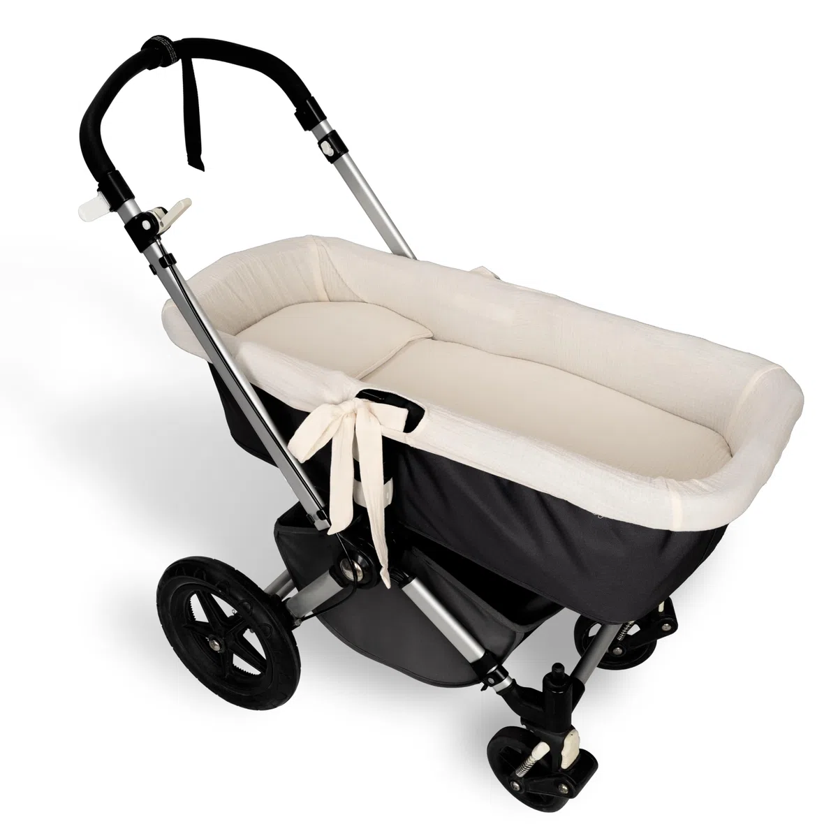 Babyline Cubre capazo Muselina 100% Algodón + Colchita + Almohada Muselina 100% Accesorios Set 3 Piezas. Fabricado En España. Hipoalergénica, Transpirable, Hipersuave (Beige)