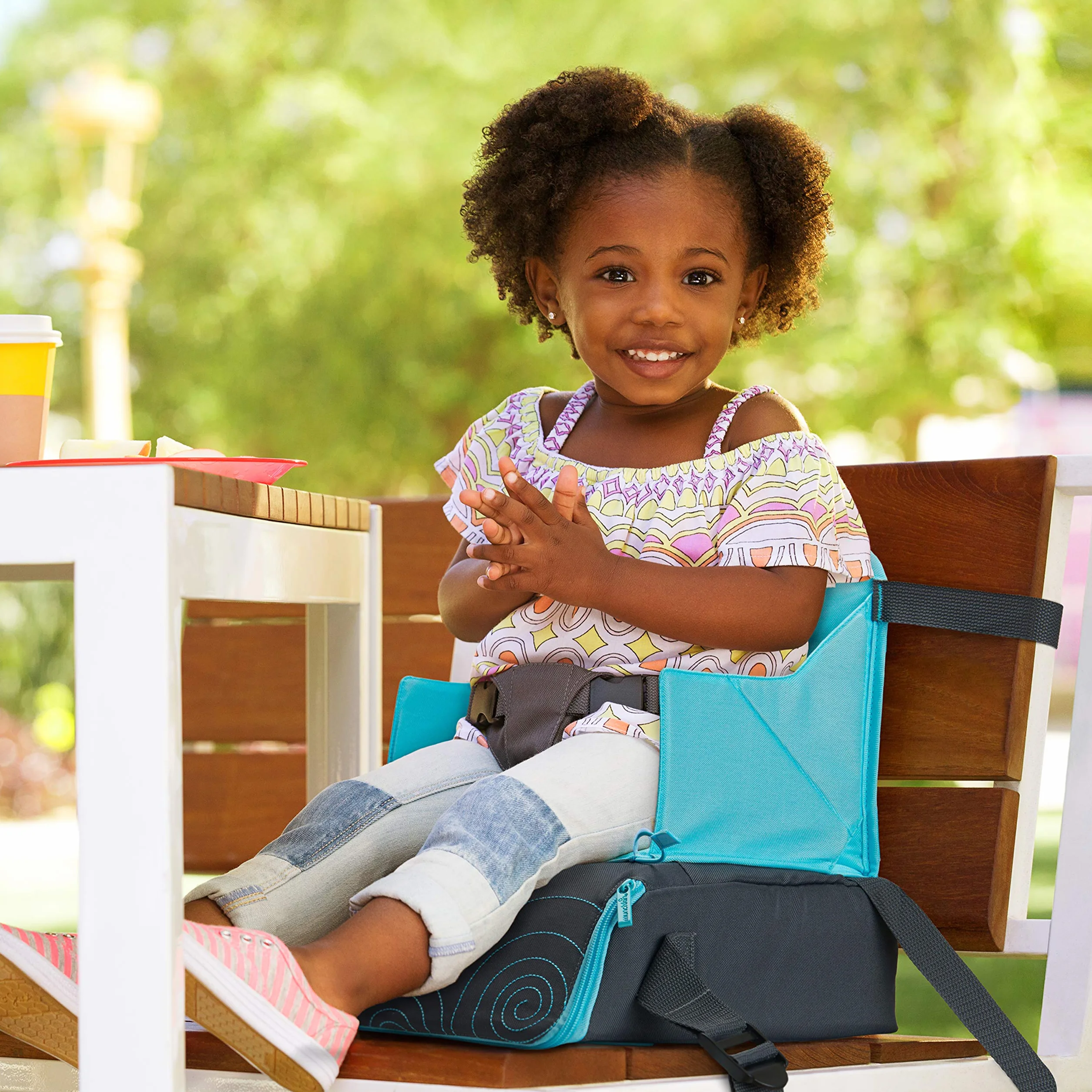 Munchkin Silla, Trona Portátil, Asiento Elevador para Comer, Se Convierte en Bolso de Viaje o en Bolso Cambiador para Bebés, Niños Pequeños, Unisex