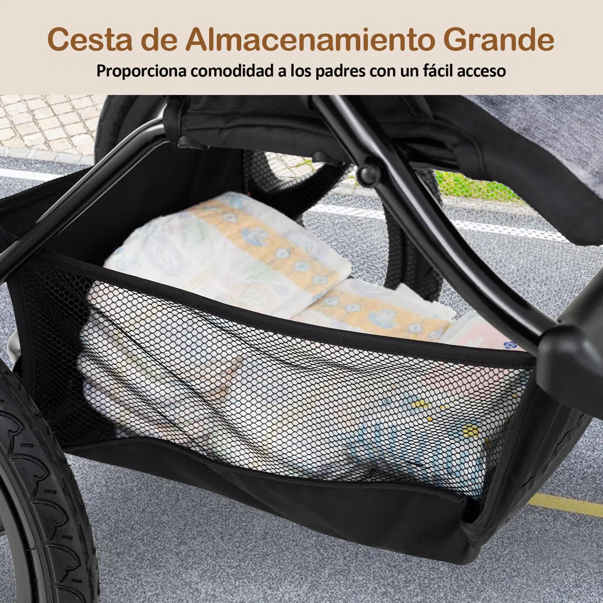 GOPLUS Cochecito de Bebé Jogger, Cochecito de Viaje Compacto y Plegable con Capota Ajustable en 6 Posiciones y Respaldo Reclinable, Arnés de Seguridad, Cesta Portaobjetos, para 6 a 36 Meses