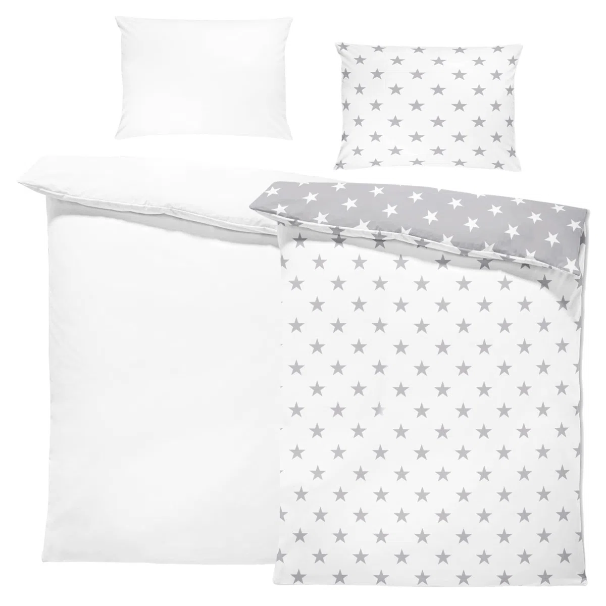 Ropa de Cama para bebé 90x120 cm de algodón - Juego Infantil de Funda de edredón y Funda de Almohada 40x60 cm con edredón y Almohada para niños pequeños, niños y niñas Ropa de Cama Oeko-Tex