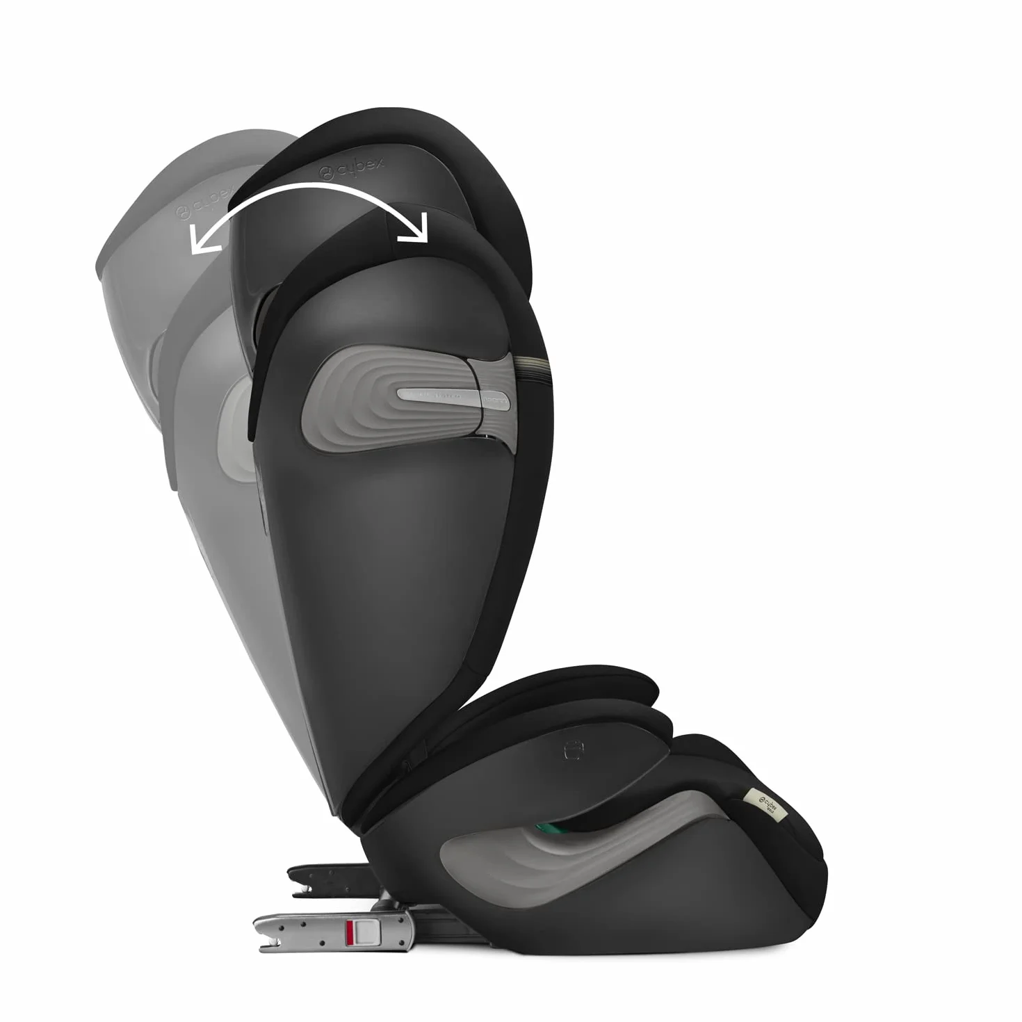 Cybex Gold Silla de coche Solution S2 i-Fix, Para coches con y sin ISOFIX, 100 - 150 cm, De 3 a 12 años aprox. (15 - 50 kg), Negro (Moon Black)