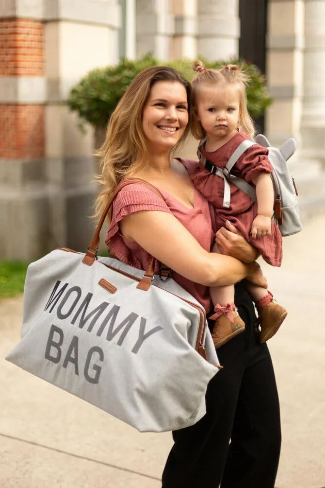 CHILDHOME Mommy Bag, bolso cambiador, maternidad, bolso de viaje, gran capacidad, cambiador, correa ajustable para el hombro, compartimentado, bolsillo termico, pasaje para la maleta