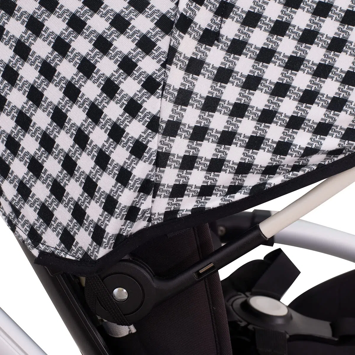 JYOKO KIDS Capota para Silla de Paseo y Cochecito de Bebé compatible con Bugaboo Bee 3, Bee plus, Bee 5, Elaborada en Tejido de Algodón Elástico, Suave y Transpirable (Vichy)