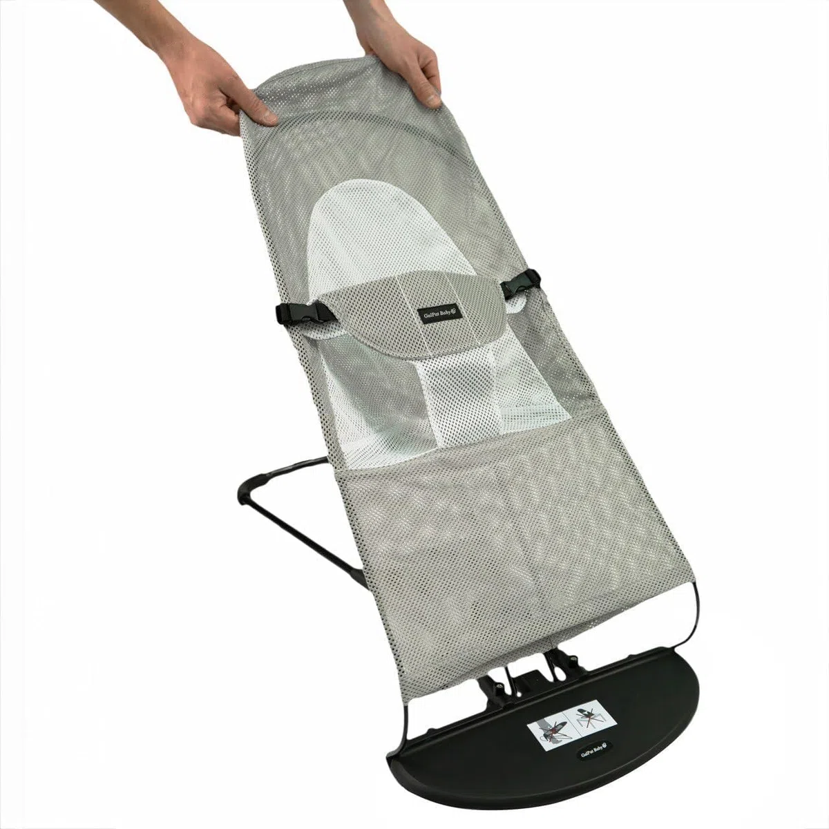GalPat Baby - Funda Hamaca Compatible con BabyBjorn y GalPat Baby Transpirable - Asiento para Hamaca de bebé Transpirable - Color Gris (Funda + Bolsa DE Transporte)