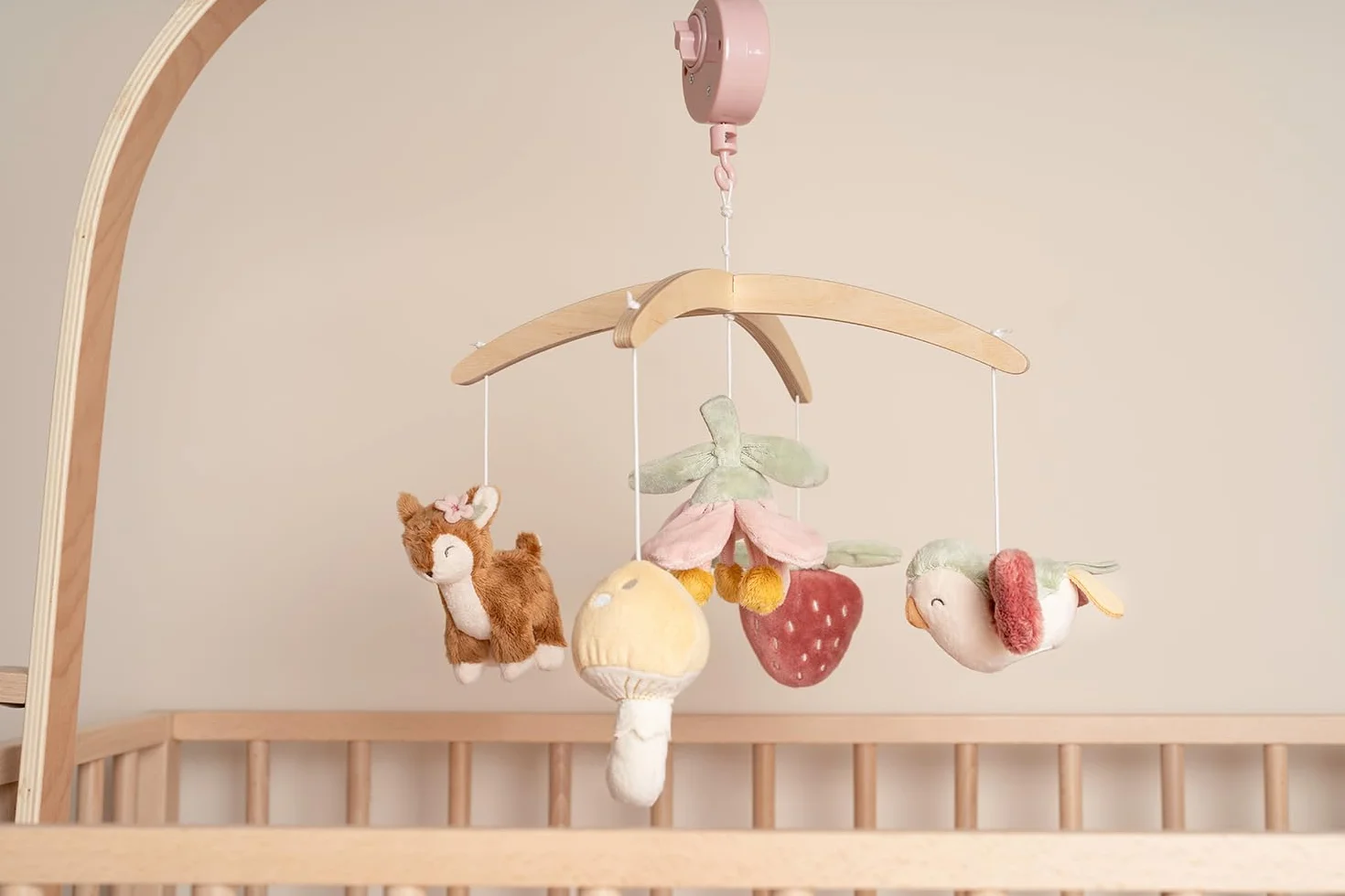 Little Dutch Fairy Garden - Caja de música móvil con soporte de madera para cuna