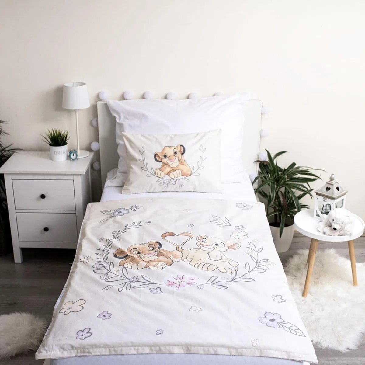 Disney - Juego de Cama Infantil de 2 Piezas, 40 x 60 cm + 100 x 135 cm, 100% algodón, diseño de El Rey León