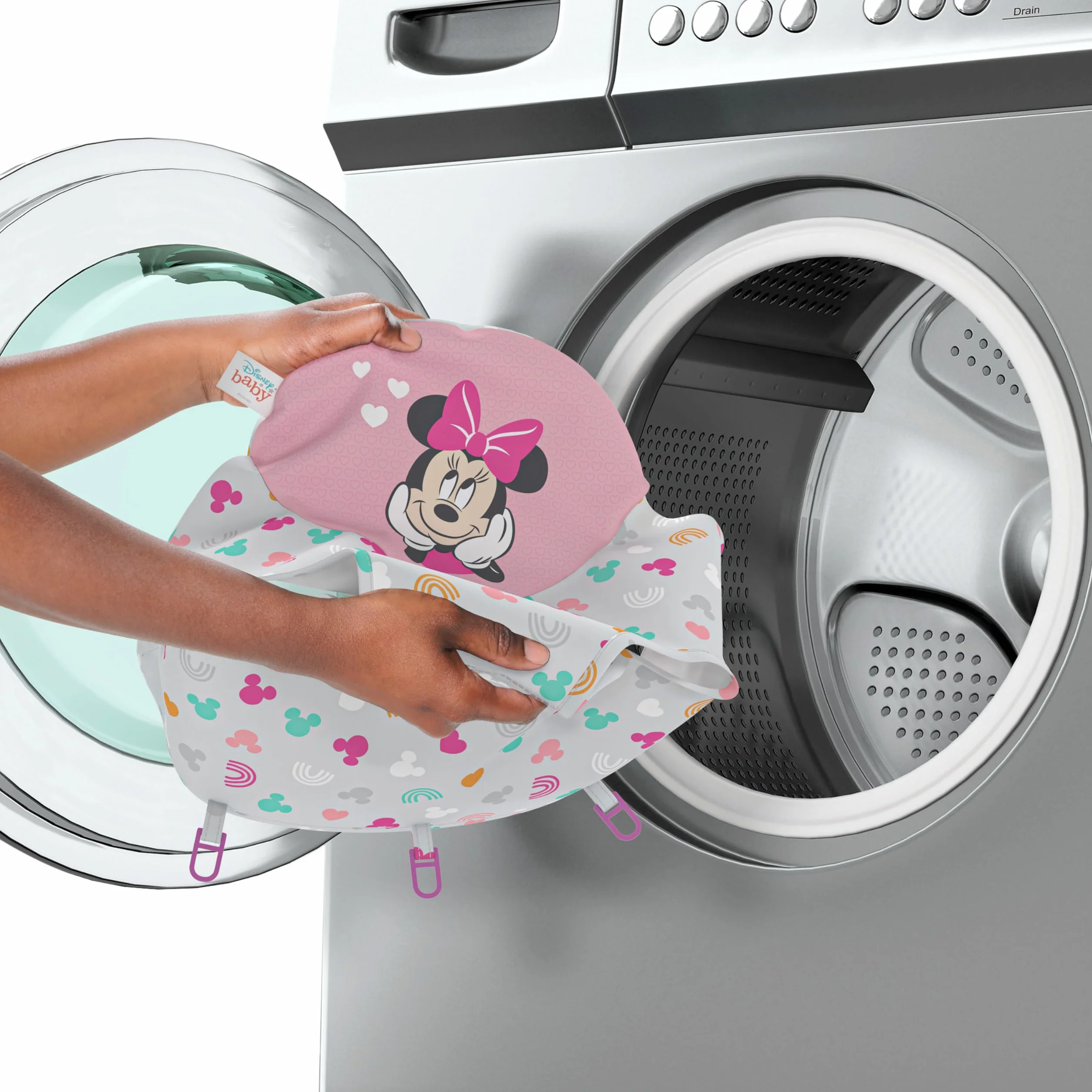 Bright Starts, Disney Baby Minnie Mouse, Tiny Trek, Forever Besties 2 en 1 Andador con estación de juegos desmontable, luces y canciones, altura ajustable, a partir de 6 meses