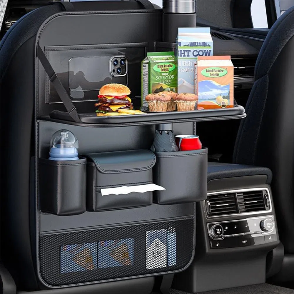 2X Organizador Asiento Trasero para Mercedes V-Klasse (Typ 447 AB BJ 2014), Mesa Comedor Bolsa Respaldo Plegable Almacenamiento Bolsillo Viaje Accesorios
