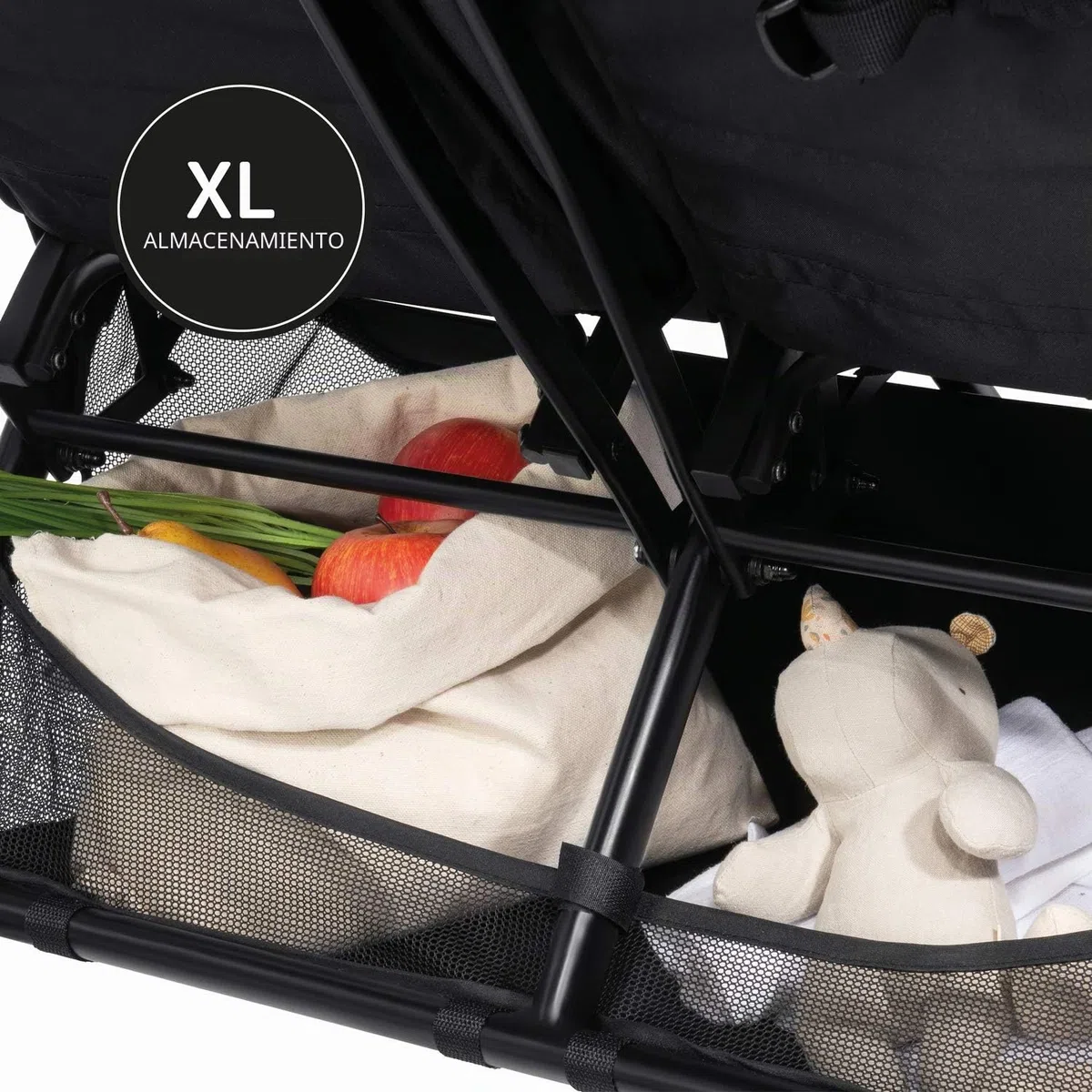 hauck Swift X Duo Carro Gemelar - Silla de Paseo 2 Niños Superligera - Cochecito para Hermanos - Plegado Compacto - Respaldos y Reposapiés Reclinables - hasta 30 kg - Negro