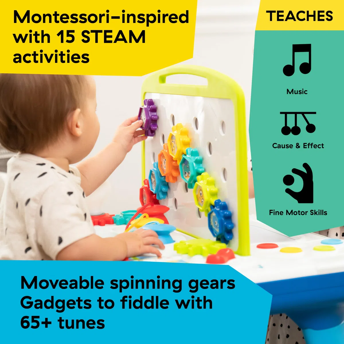 Baby Einstein, Curiosity Table, Mesa de Actividades, estación de Juego Montessori y Banco de Trabajo Interactivo, a Partir de 12 Meses