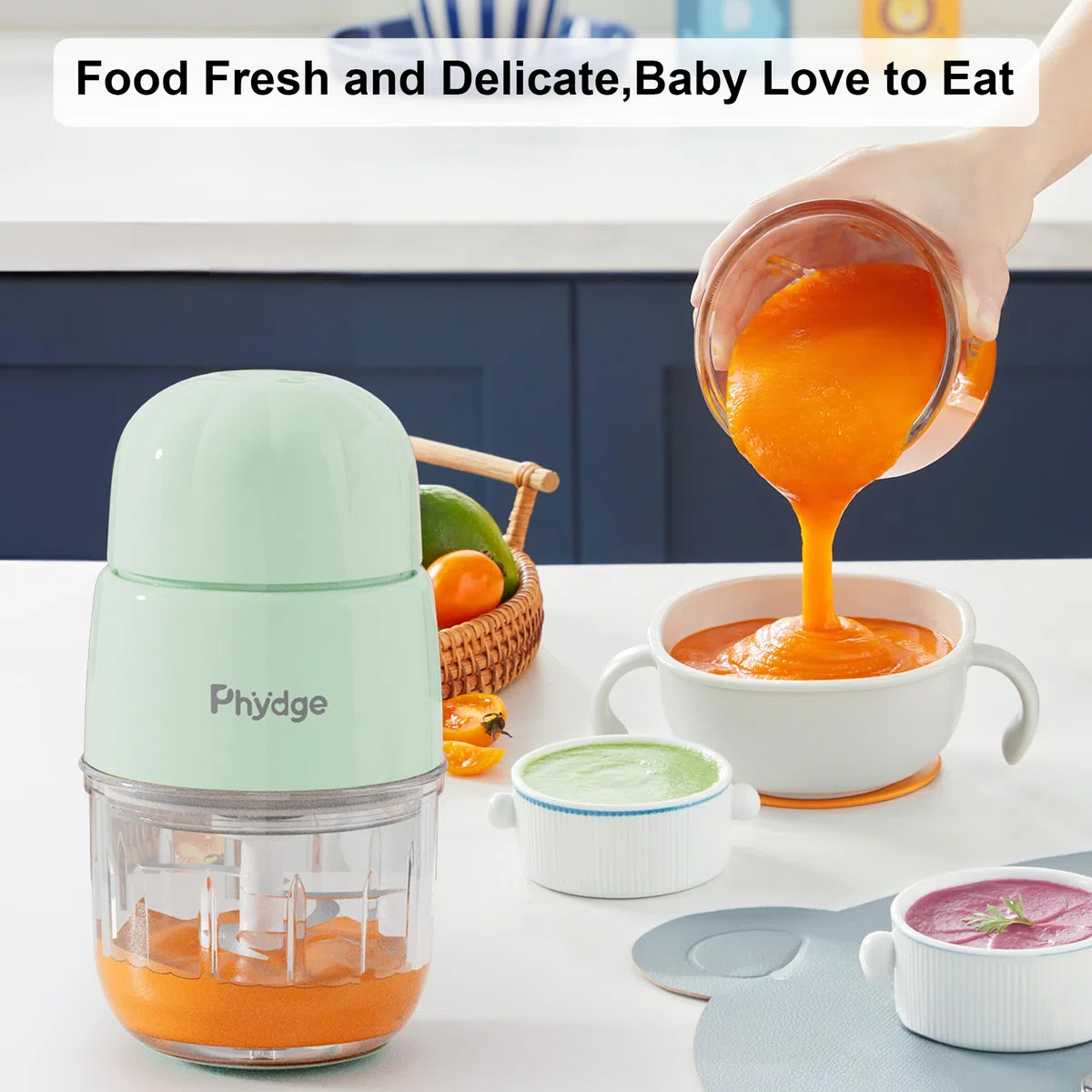 Fabricante de alimentos para bebés, puré de alimentos para bebés, licuadora de alimentos para bebés verde, procesador de alimentos para bebés, frutas, verduras, carne