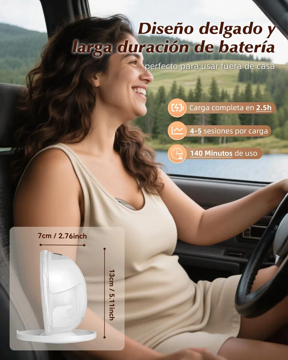 KISSBOBO K5 Sacaleches electricos doble,19 niveles 4 modos, 280mmHg fuerte potencia de succión sacaleches manos libres, indoloro saca leche materna electrico(Beige 2 Piezas)