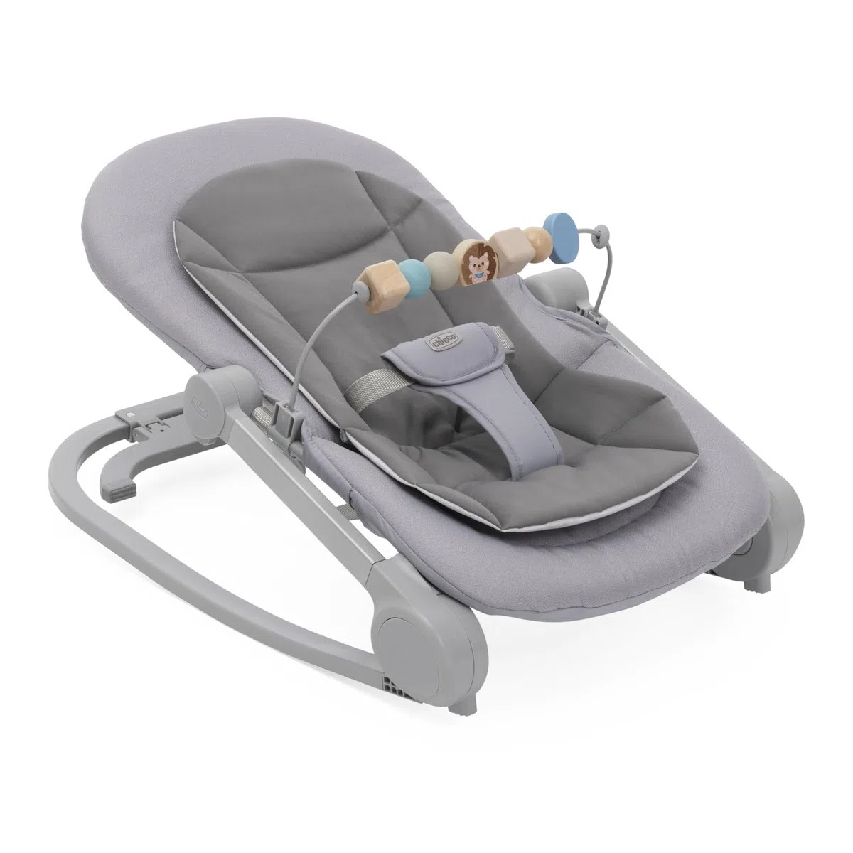 Chicco Silla Mecedora Magia, 2 en 1: Silla Mecedora para Recién Nacidos y Primera Silla hasta 18 kg, Barra de Juegos con Elementos de Madera, Mini Reductor Incluido, Modo Mecedora o Fija