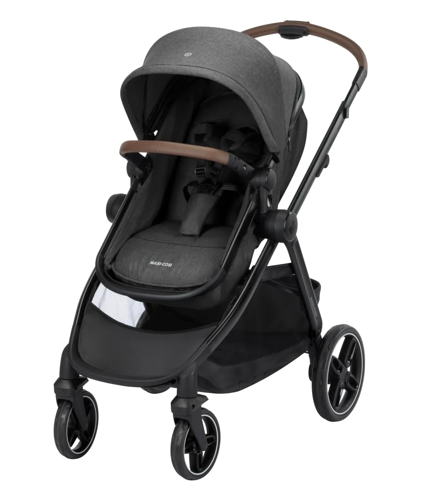 Maxi-Cosi Zelia S Trio2 Cochecito Bebé 3 Piezas, 0-4 Años, hasta 22 kg, Plegable, Compacto y Reclinable Silla de Paseo, con CabrioFix S i-Size Silla Coche Bebé, Accesorios, Gris Oscuro