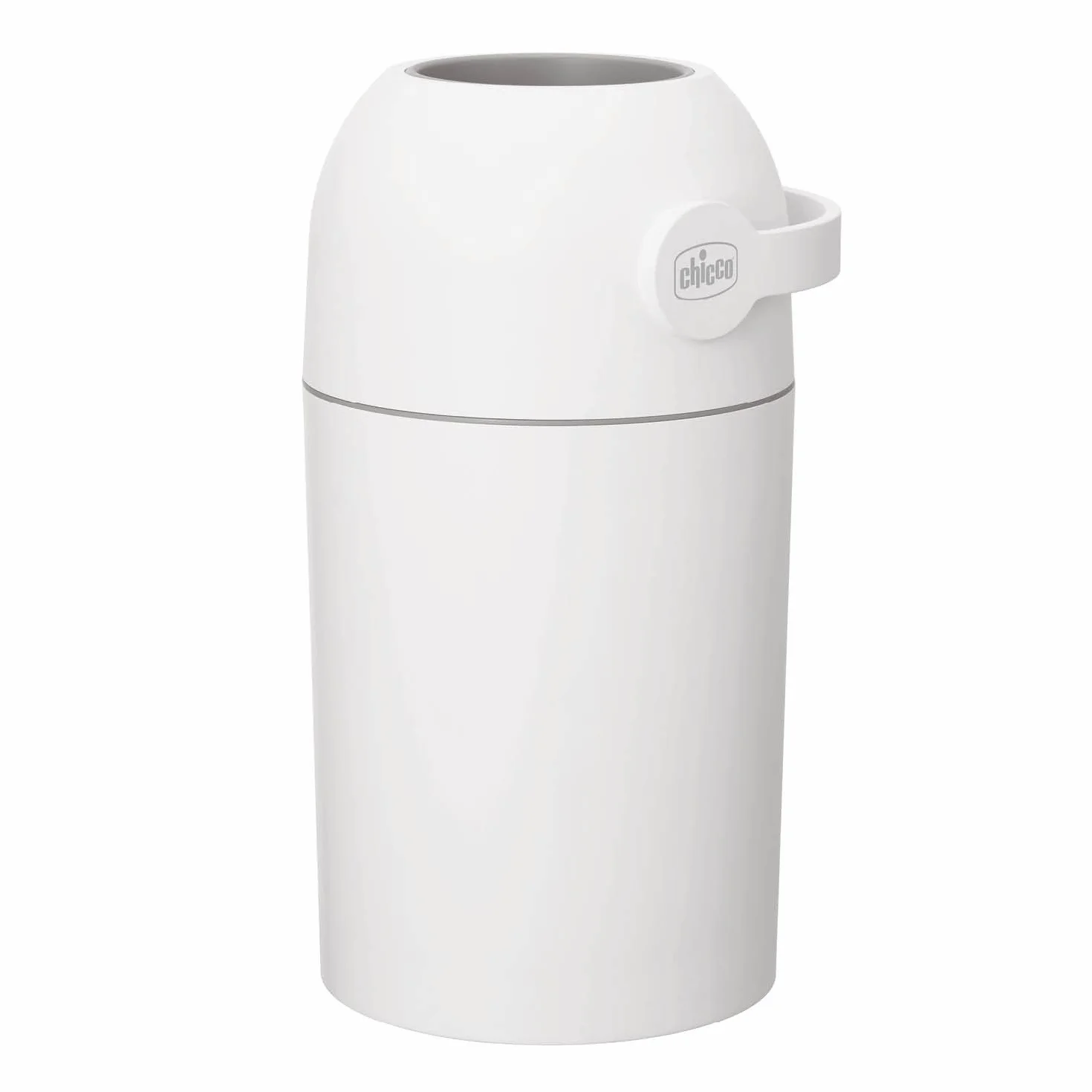 Chicco Contenedor para Pañales con Control de Olores, Sistema de Deshecho de Pañales, Papelera Compacta, Ahorra Espacio, con Tapa, Fácil de Usar y Limpiar, Funciona con Bolsas de Plástico, Blanco