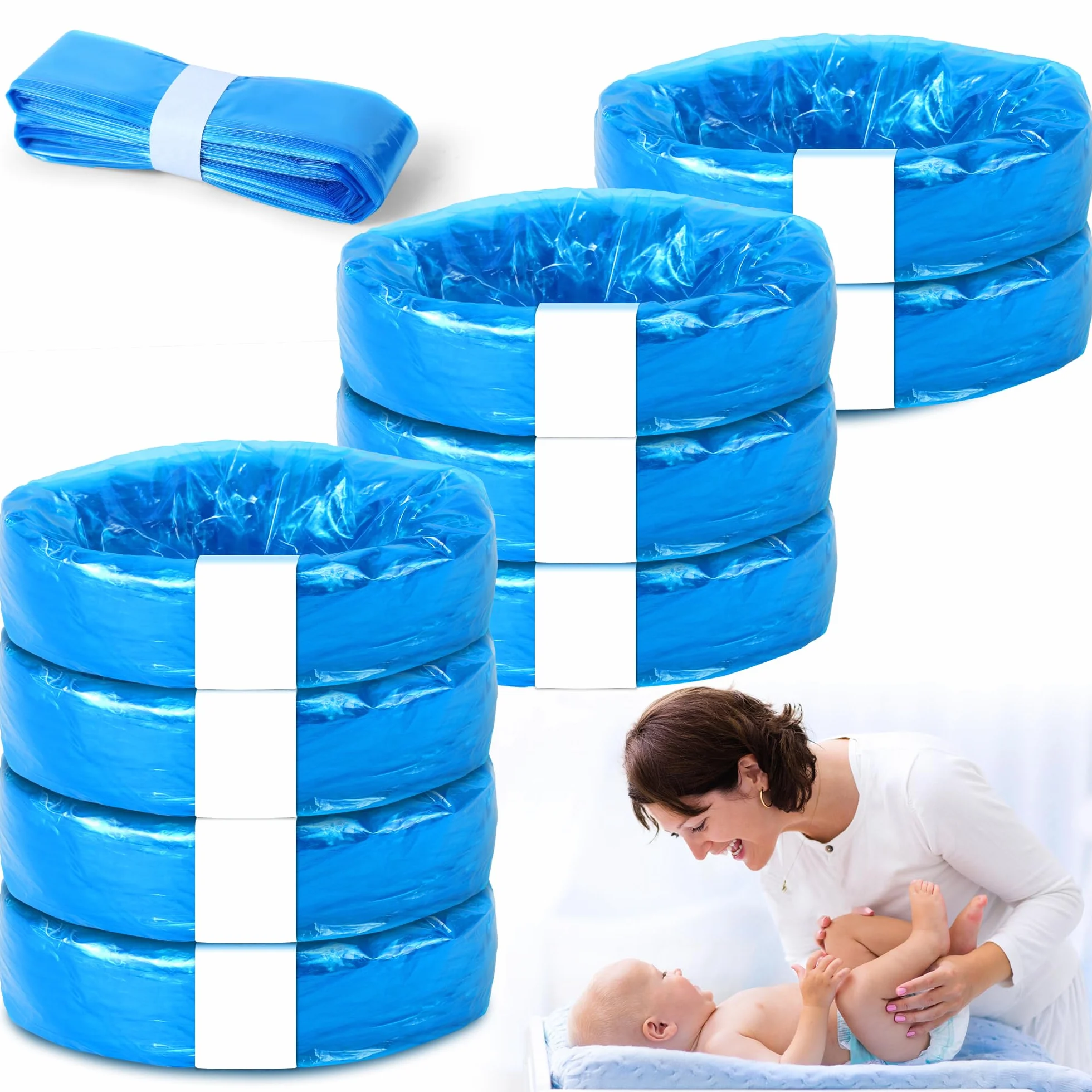 Paquete de 18 Recambios, Película Engrosada Con Buena Hermeticidad Y Resistente A Los Olores, Adecuada Para Tommee Tippee, Litter Locker, LittyCat, Chicco Y Sprout.