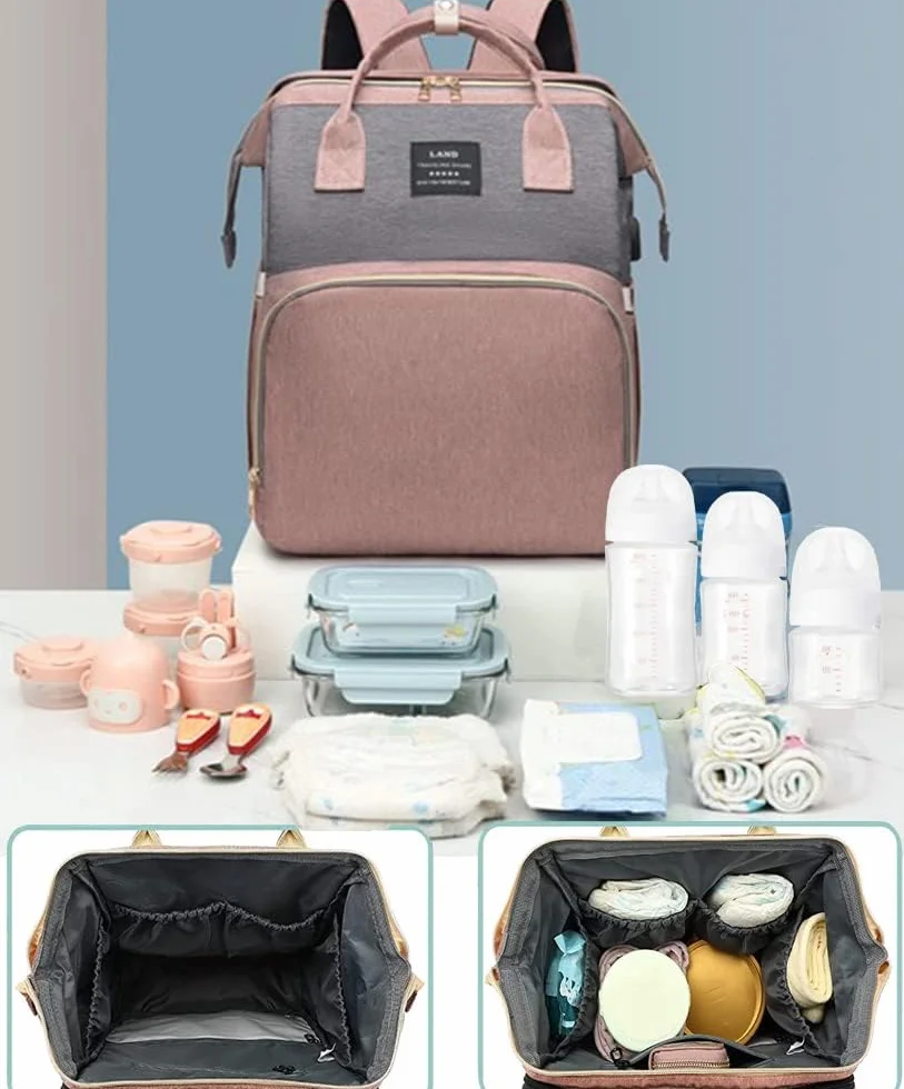 Mochilas de Pañales para Bebé,cuna portátil para bebés y niños,plegable,organizador de mochila para pañales de cuna multifuncional con cambiador de pañales