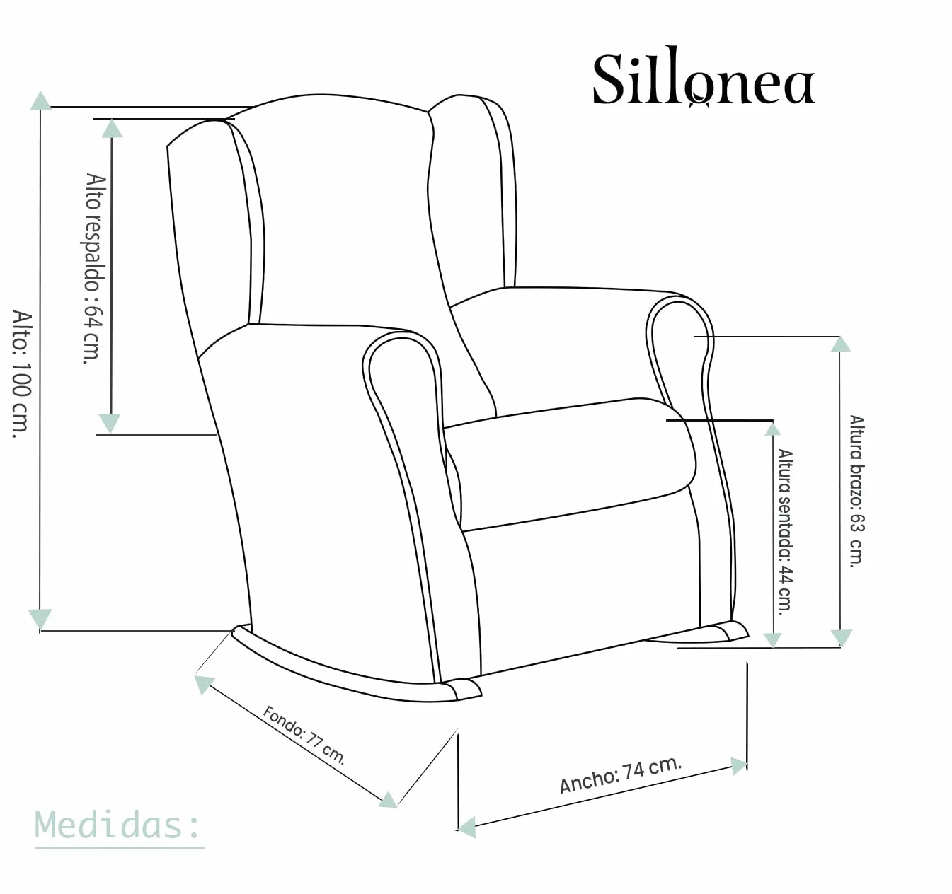 Sillón de Lactancia Roma 100x74x77 cm Tela Antimanchas Beige Madera Wengué