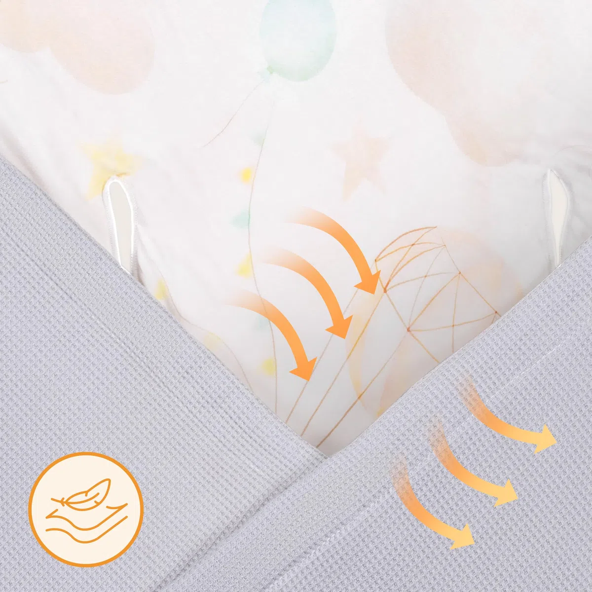 lionelo Travel Swaddle Blanket Manta para Asiento de Bebé Cálida, Portabebés y Cochecito para Todo el Año 90x90 cm Cierre de Velcro, 100% Algodón