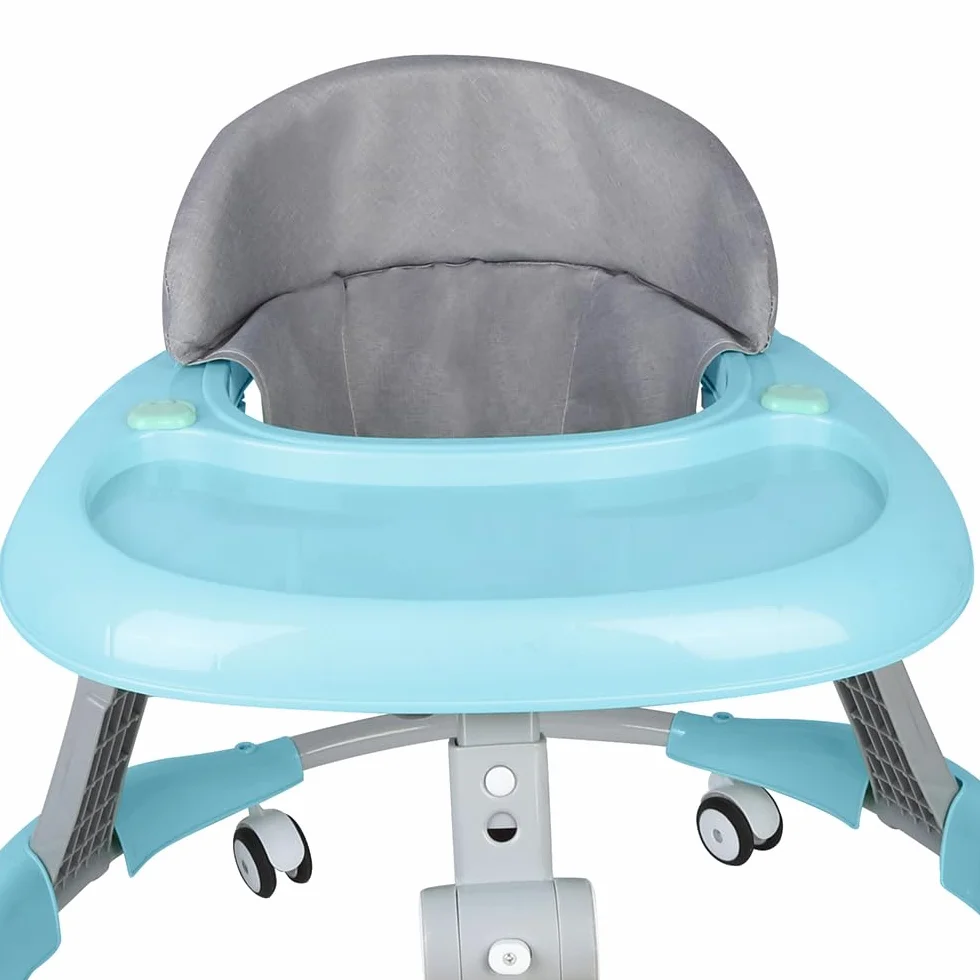 Estación de Juego Electrónica Extraíble con Luces y Melodías, Andador para Bebé Plegable, Altura Ajustable, Fácil de Almacenar, 6 Meses y Más - 70 * 70 * 91 cm - Azul