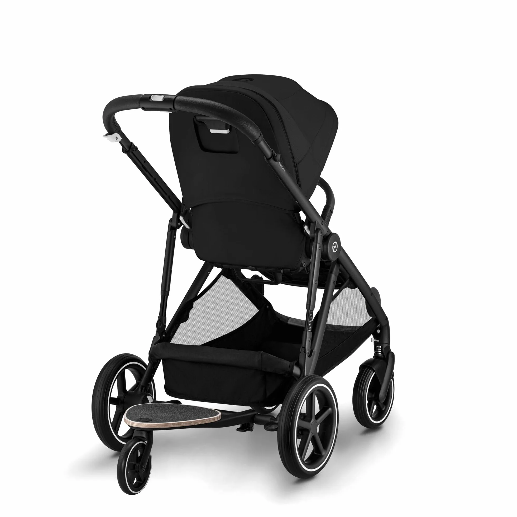 CYBEX Cochecito dorado GAZELLE S, Desde el nacimiento hasta los 4 años aprox., Máx. 22 kg (modo individual) / 2x 22 kg (modo Dúo), Sistema todo en 1 con 20+ configuraciones, Moon Black