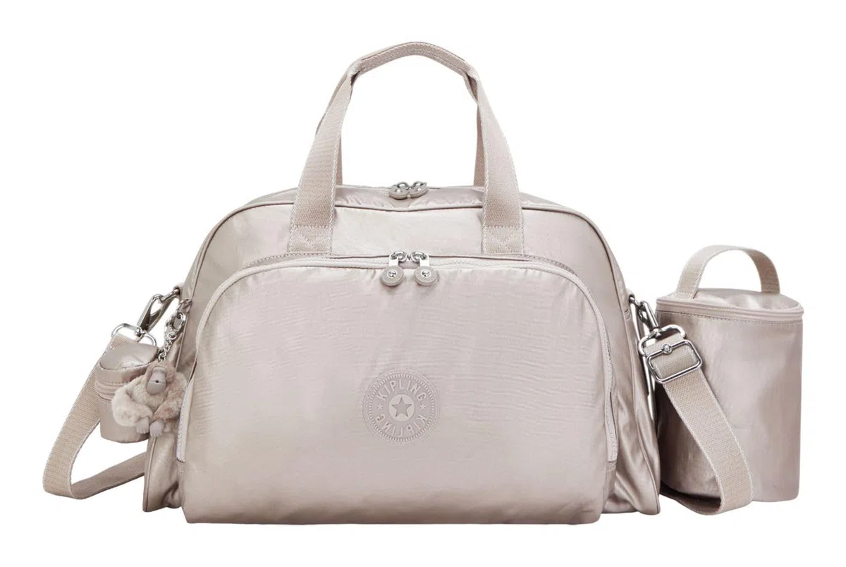 Kipling Camama Bolso de bebé grande, Metallic Glow (Plata)