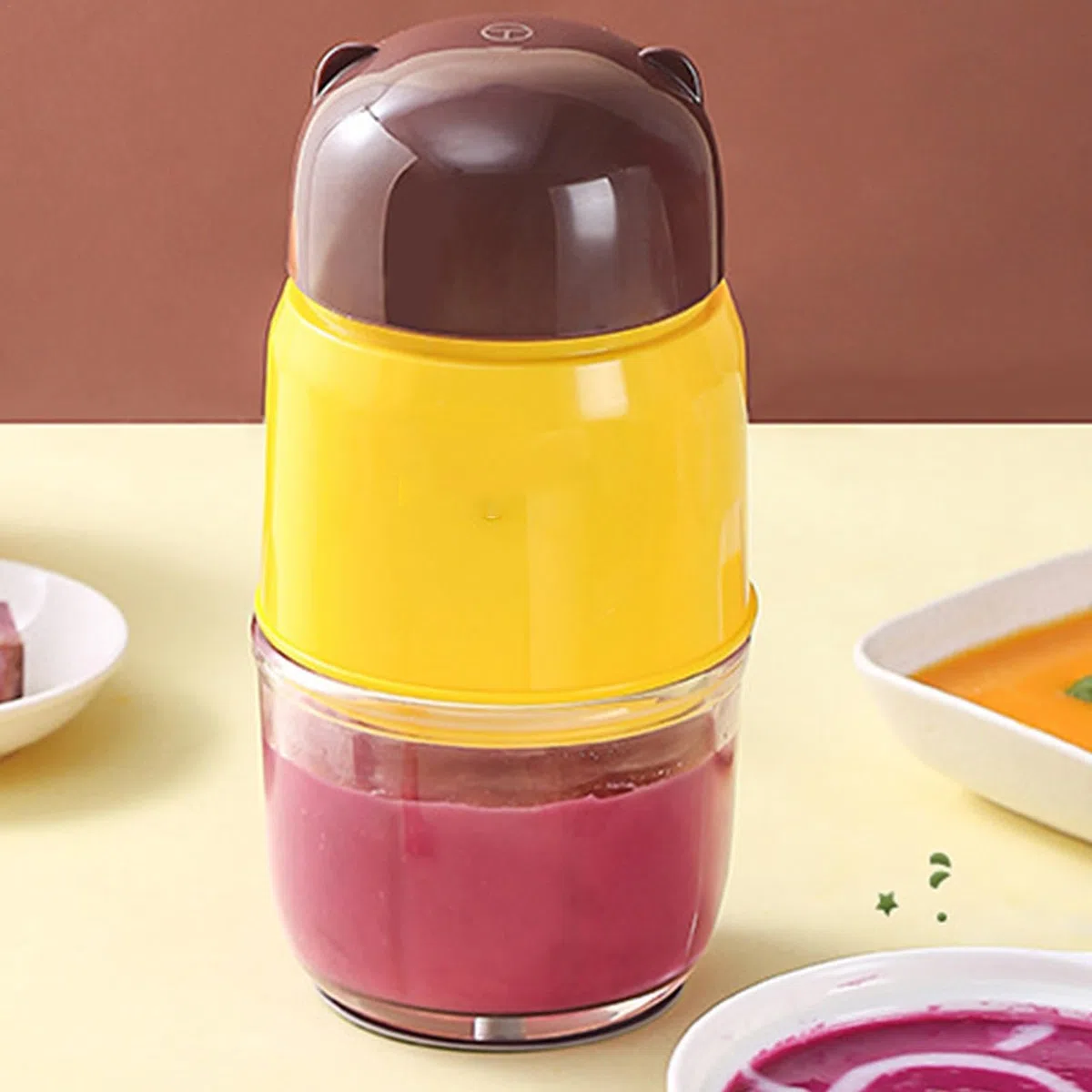 procesador de alimentos para niños – Procesador de alimentos automático multiusos | Fabricante de alimentos portátil desmontable, lindo procesador de alimentos para puré de frutas, puré de