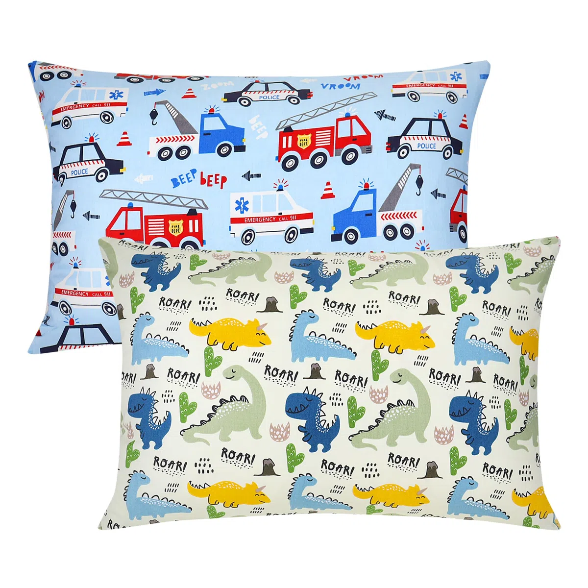 Juego de 2 Fundas de Almohada para Niños, 100% Algodón, 40 x 60 cm, Suave y Transpirable, para Bebés, con Cierre de Sobre