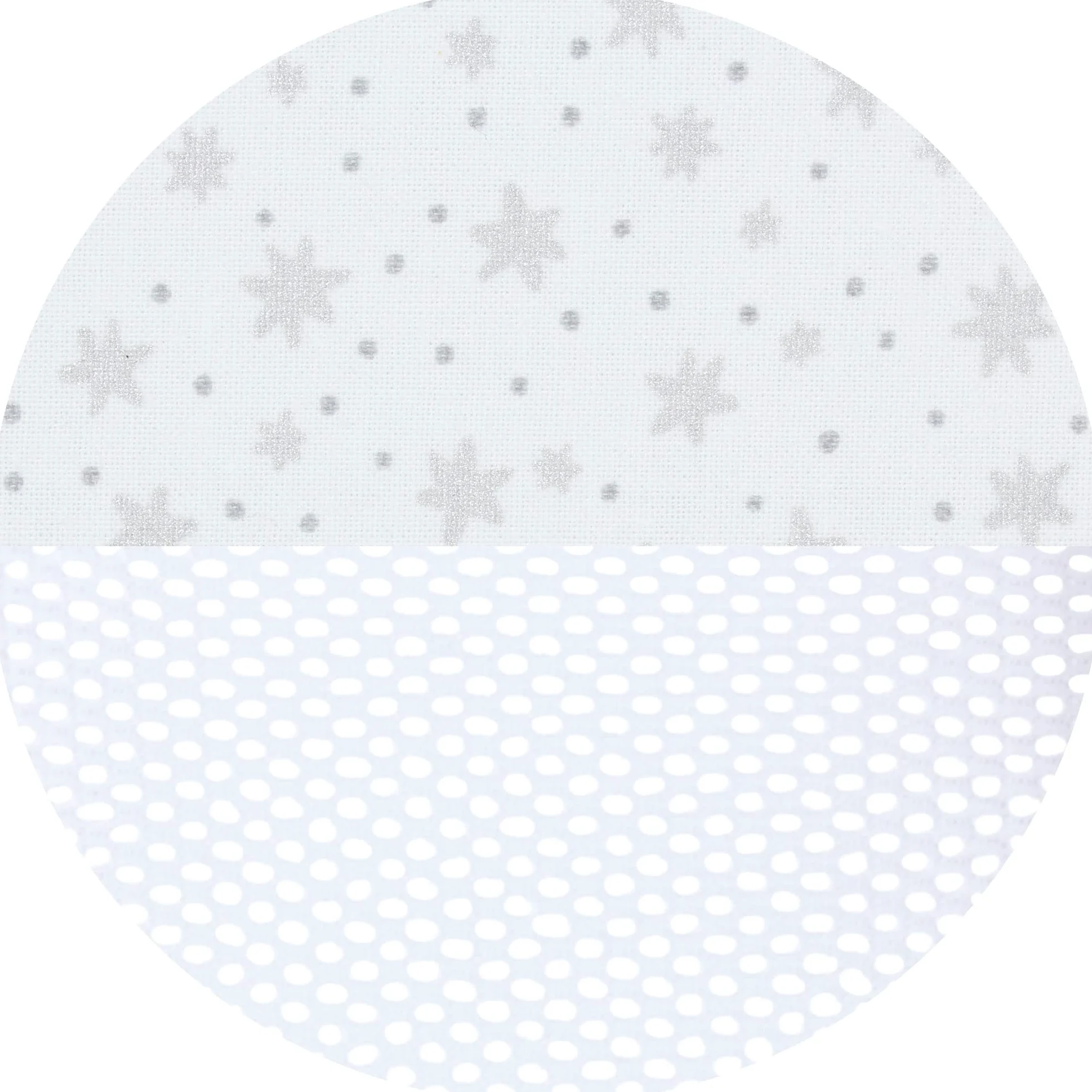 babybay Protector de cuna de malla apto para modelo original, color blanco con estrellas brillantes plateadas