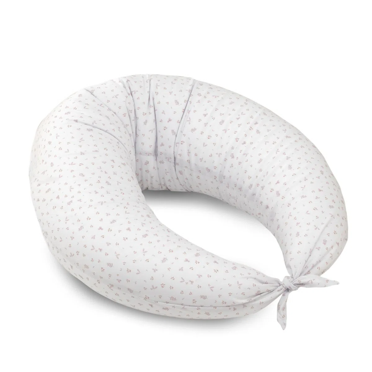 Cambrass-cojín Lactancia bebé en Forma de Media Luna-Almohada para Embarazadas-Almohada de Lactancia con Relleno de microperlas Que proporcionan un Mejor Descanso y Relax- 80x185x16 cm Plumeti Rosa