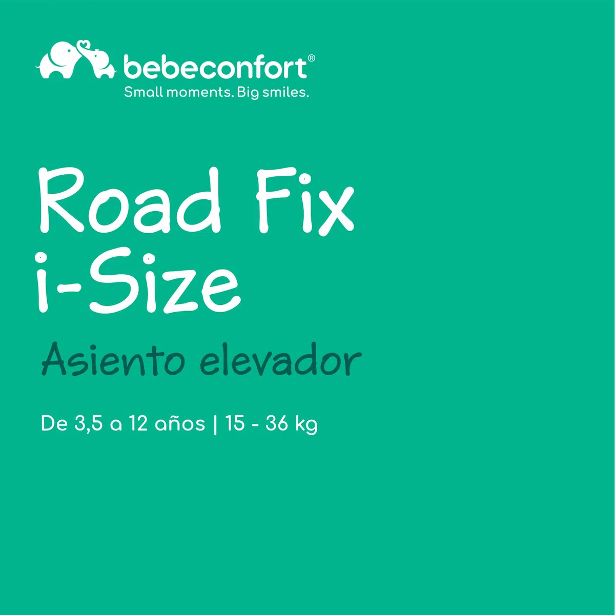 Bebeconfort RoadFix i-Size, Silla de Coche Elevador con Respaldo, 3,5-12 años (100-150 cm), Silla Coche ISOFIX, Silla de Coche Plegable, Ligera (4,4 kg), 14 Posiciones Reposacabezas, Tinted Black