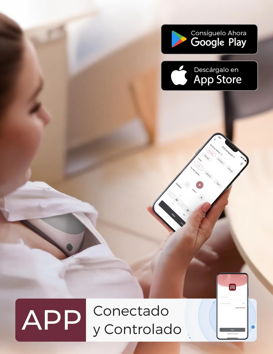 Momcozy Sacaleches Manos Libres Mobile Flow | M9 Mejorado, Eléctrico y Controlado por App, Múltiples Modos & 15 Niveles, Sacaleches Portátil, 24 mm