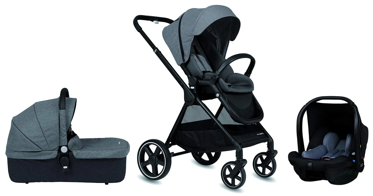 Cochecito de paseo Casualplay Optim, con capazo y grupo 0+ i-size, color gris