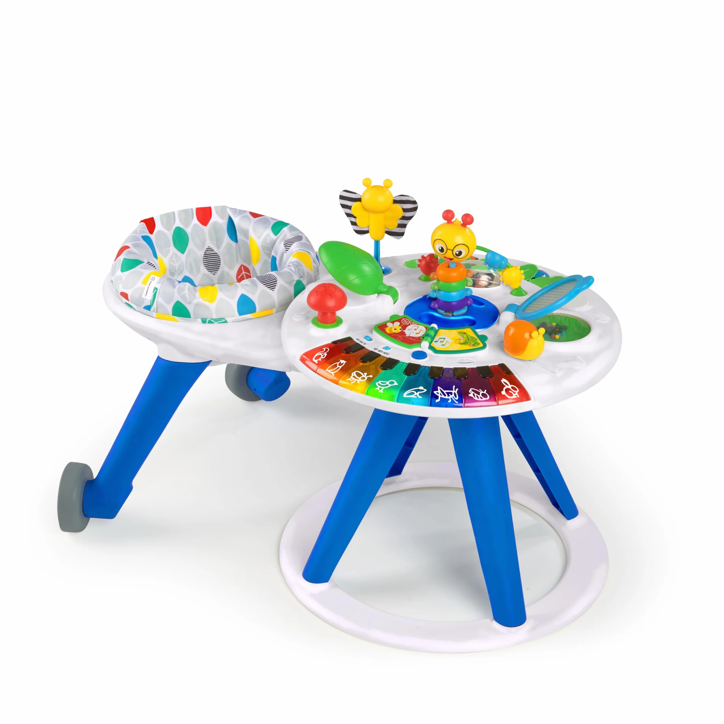 Baby Einstein, Centro y Mesa de Actividades Around We Grow, Andador Evolutivo, Estación de Juguetes Extraíble, Multilingüe, Asiento Gira 360°, Altura Ajustable, a partir de 6 meses