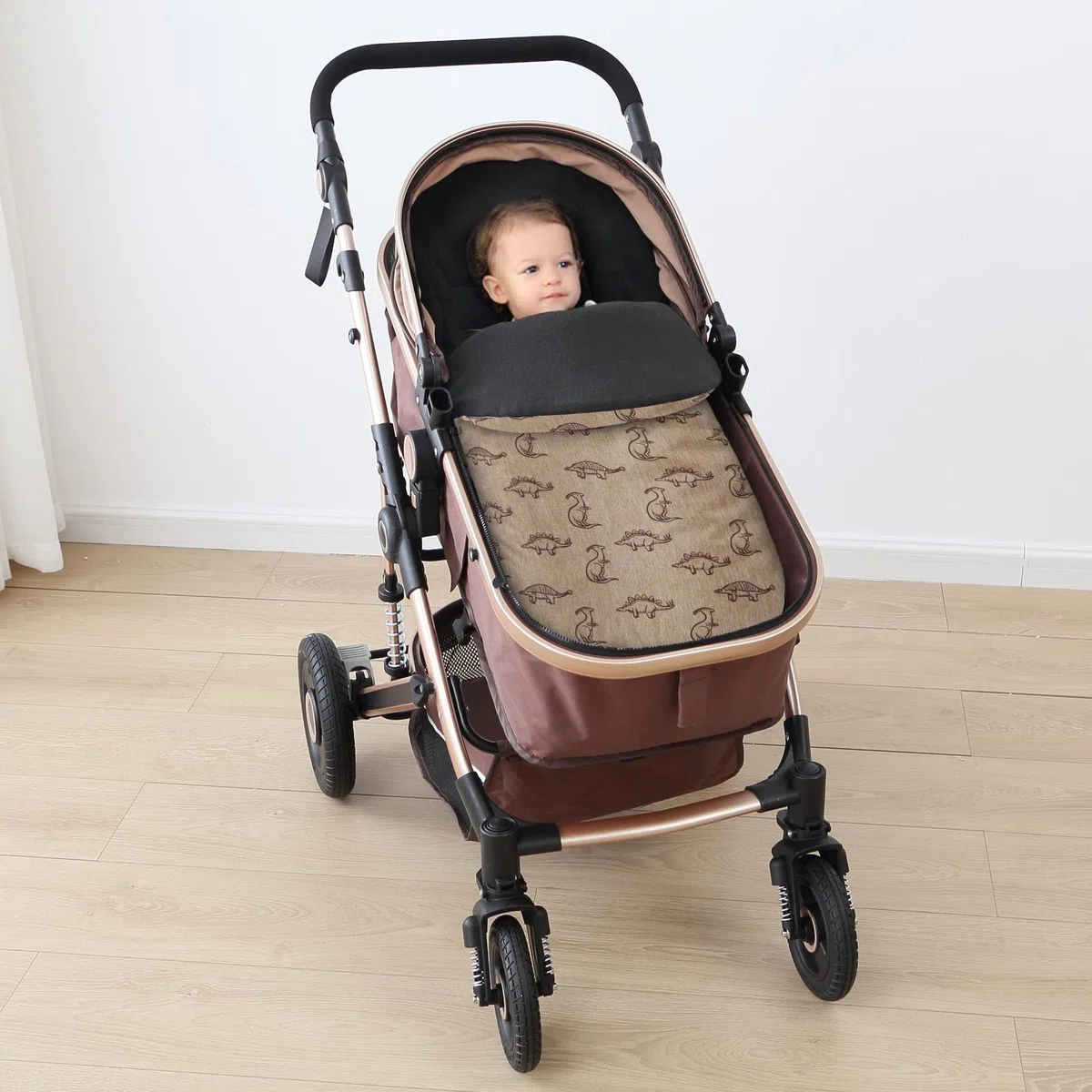 SONARIN Universal Saco Silla Paseo,Saco Carrito Bebe Invierno Impermeable Cálido Sacos de Abrigo para Carritos con Forro Polar Saco de Dormir para Cochecito Asiento de Coche(Dinosaurio)