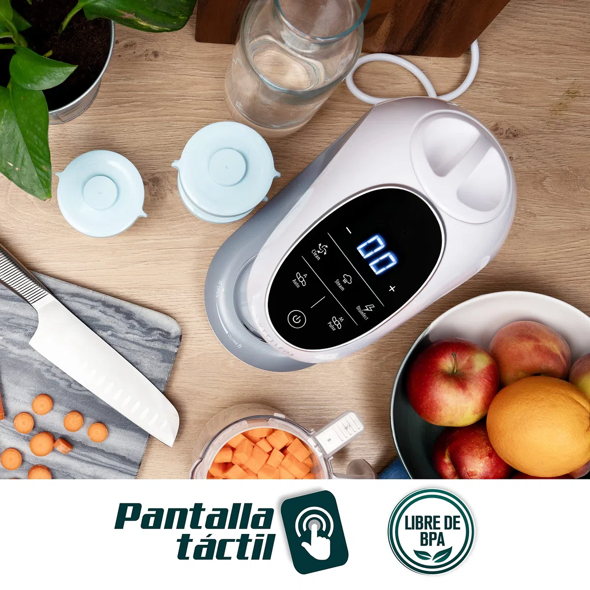 Robot Cocina Bebe - Multifunción 7 en 1 para Bebés - Al vapor, Procesador de Alimentos, Limpieza Automática, Esterilizado, Recalentar, Descongela - Robot de Cocina bebe