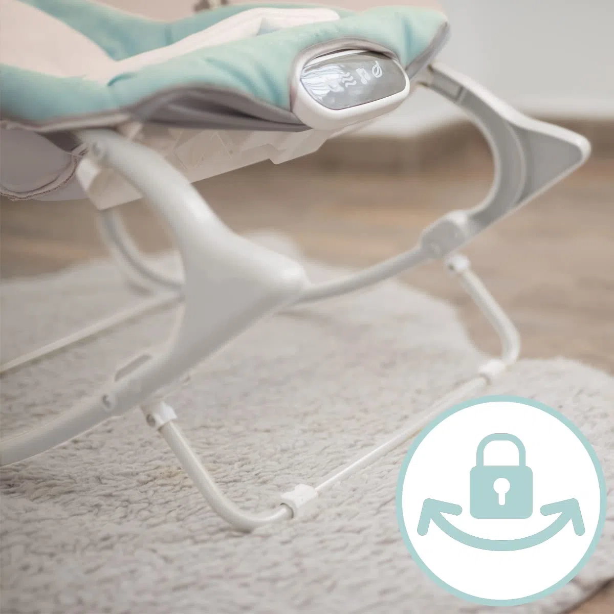 Olmitos- Hamaca multifunción para bebés - Hamaquita 2 en 1 con balancín Mecedora de 0 a 18 kg - vibración y Sonido - Incluye Arco de Juguetes (Menta)