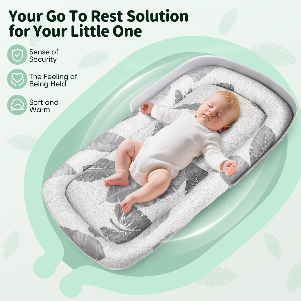 Nido para Bebé, Nido para Recién Nacidos de hasta 24 Meses - Cuna Portátil Transpirable de Doble Cara, Ligera y Lavable a Máquina con Bolsa de Transporte - para Dormir, Jugar y Viajar
