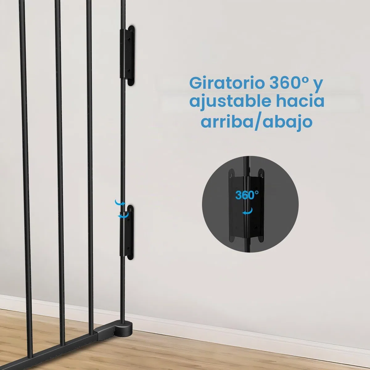 Sonnewelt Barrera Seguridad niños Escalera 310 cm, Valla Seguridad Infantil 5 Piezas, Vallas para Perros, Rejilla de protección para Chimenea, Barrera para niños y Mascotas, Color Negro