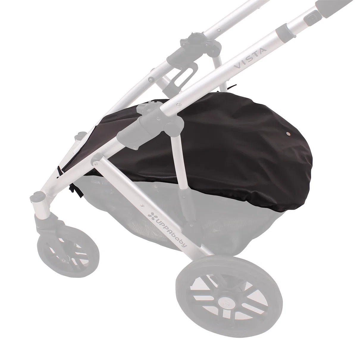 Cubre Cesta para Uppababy Vista 2014 POLIPIEL NEGRA (Impermeable) - Gran volumen al no tener cremalleras