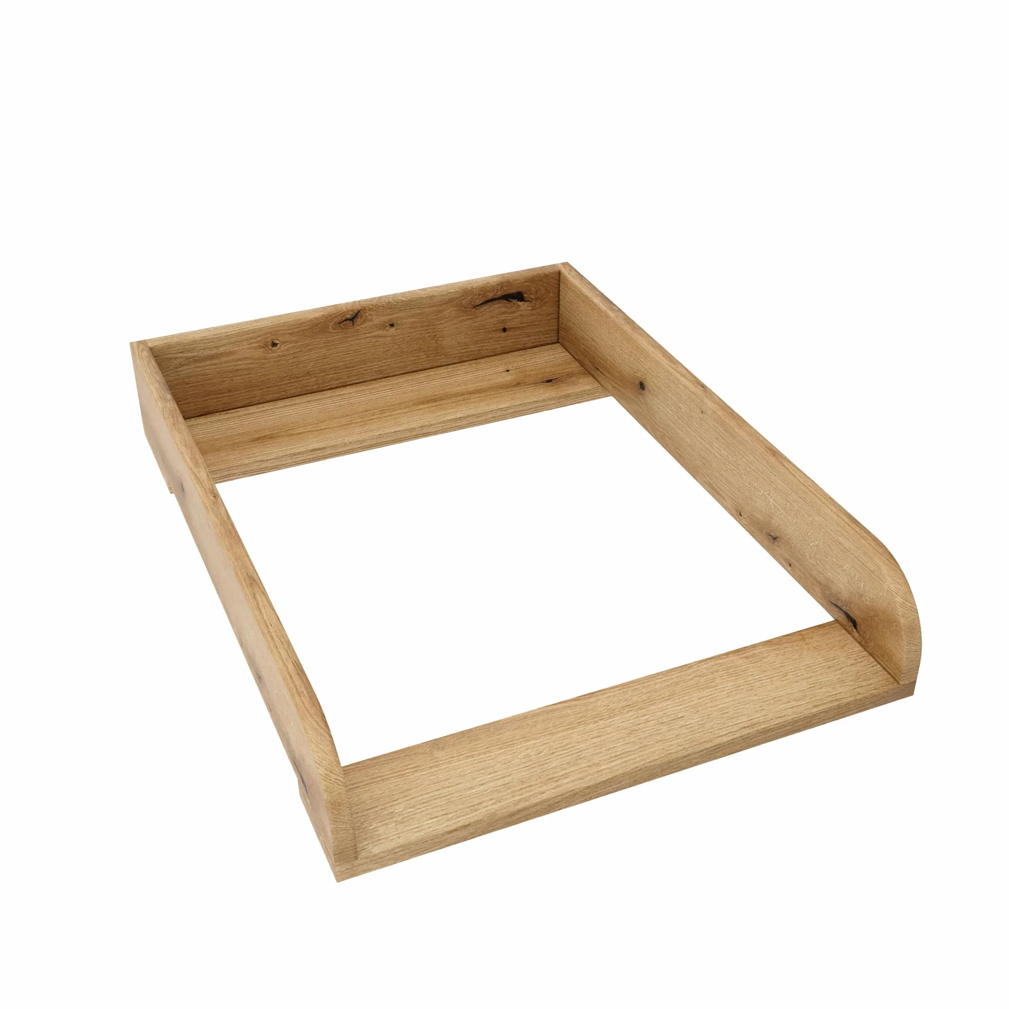 Cambiador para Kullen, Accesorio para Cambiador para Cómodas de 40 cm, Accesorio Desmontable para Cambiador, Paneles Frontales Redondeados, Roble, 72 cm x 54 cm