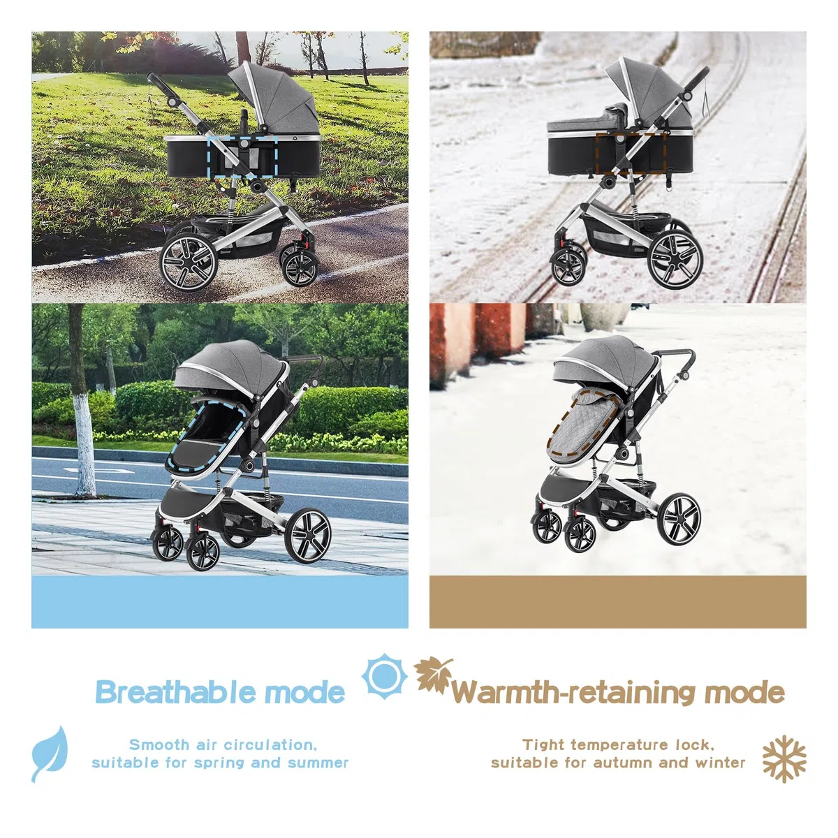 Cochecito Bebe 3 Piezas,el Chasis Delsilla de Paseo Ligera es de Aluminio, con clips para cestas de dormir,Silla de Paseo Reversible, Cubierta Para la Lluvia,Mosquitera, 0-48 Meses,22kg,Negro