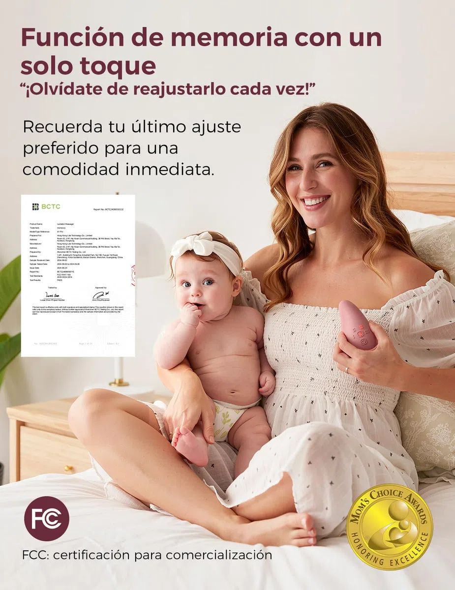 Momcozy A1 Pro Masajeador de Lactancia con Calor Rápido y Vibración Profunda, Ayuda a Aliviar la Obstrucción Mamaria y Favorece la Extracción de Leche, con Función de Memoria y Carga Rápida