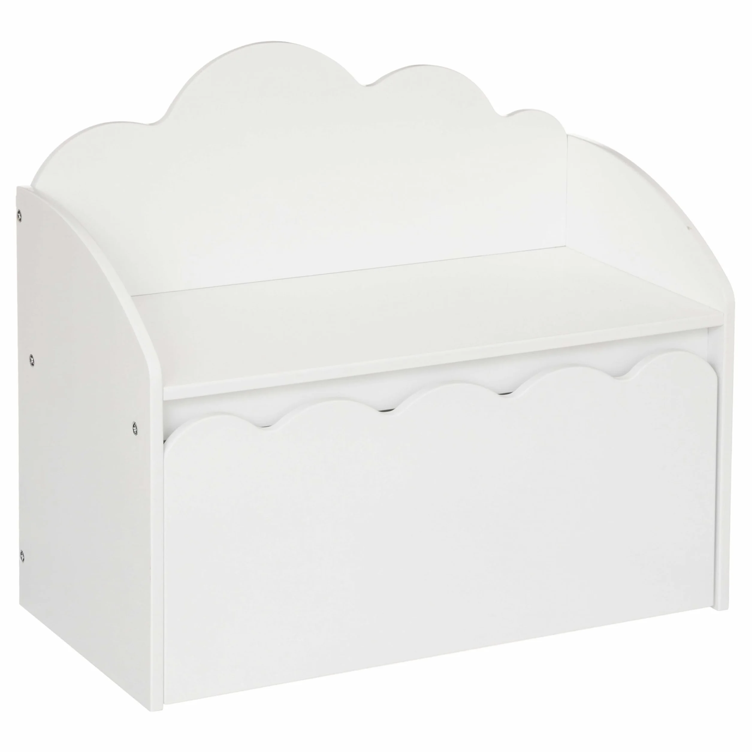Miroytengo Baúl Banco Infantil con Cajón Almacenaje Interior Blanco 60 cm