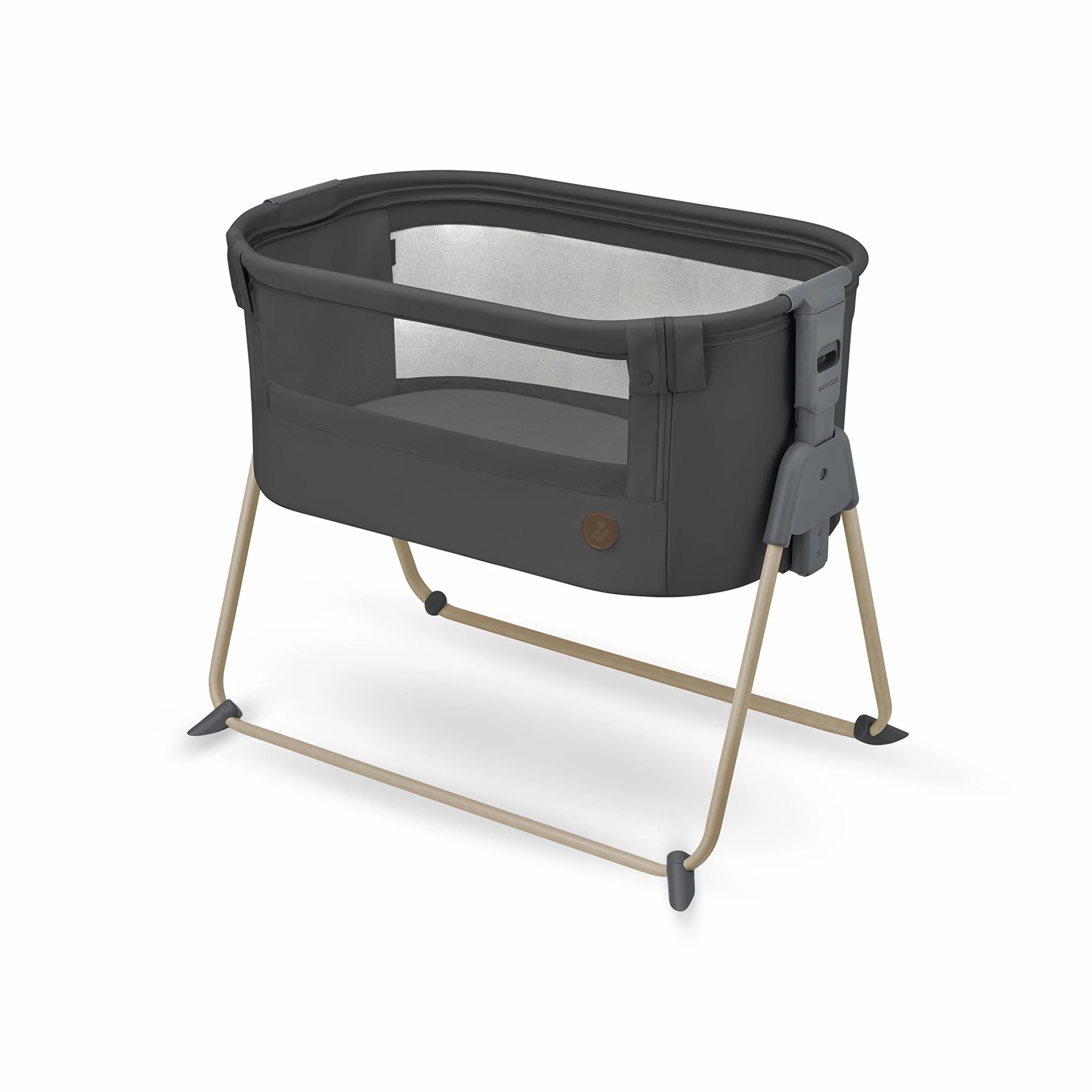 Maxi-Cosi Tori 2en1 Cuna colecho, Cuna junto a la cama 2en1 Plegado ultracompacto, Ligera 5 posiciones de altura Colecho portátil con malla transpirable, 0 a 6 meses aprox., 0 a 9 kg Beyond Graphite